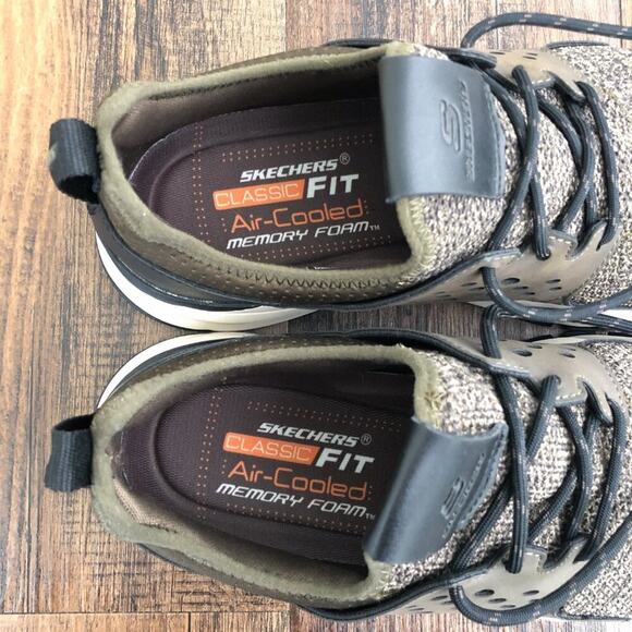 Skechers Relven Velton Sneaker Sporty Air Cooled Memory Foam Size 10 Green Brown - Picture 8 of 13